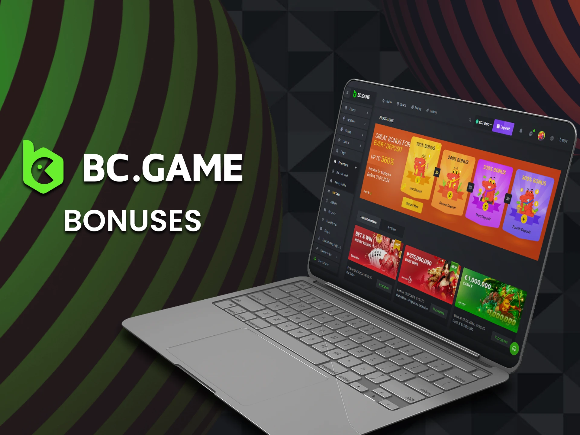 BCGame gives bonuses for the crash games section.