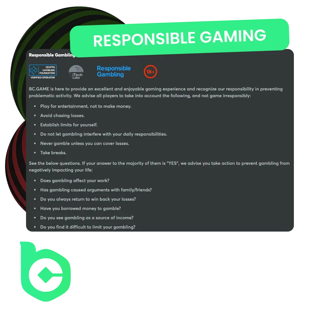 BC.Game promotes responsible gaming by encouraging safe, fun, and mindful play.