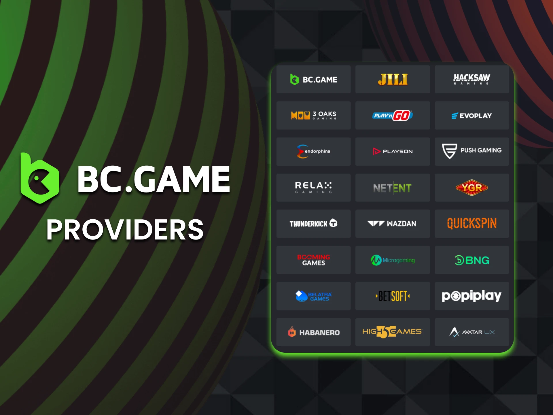 BC Game cooperates with well-known roulette games providers.