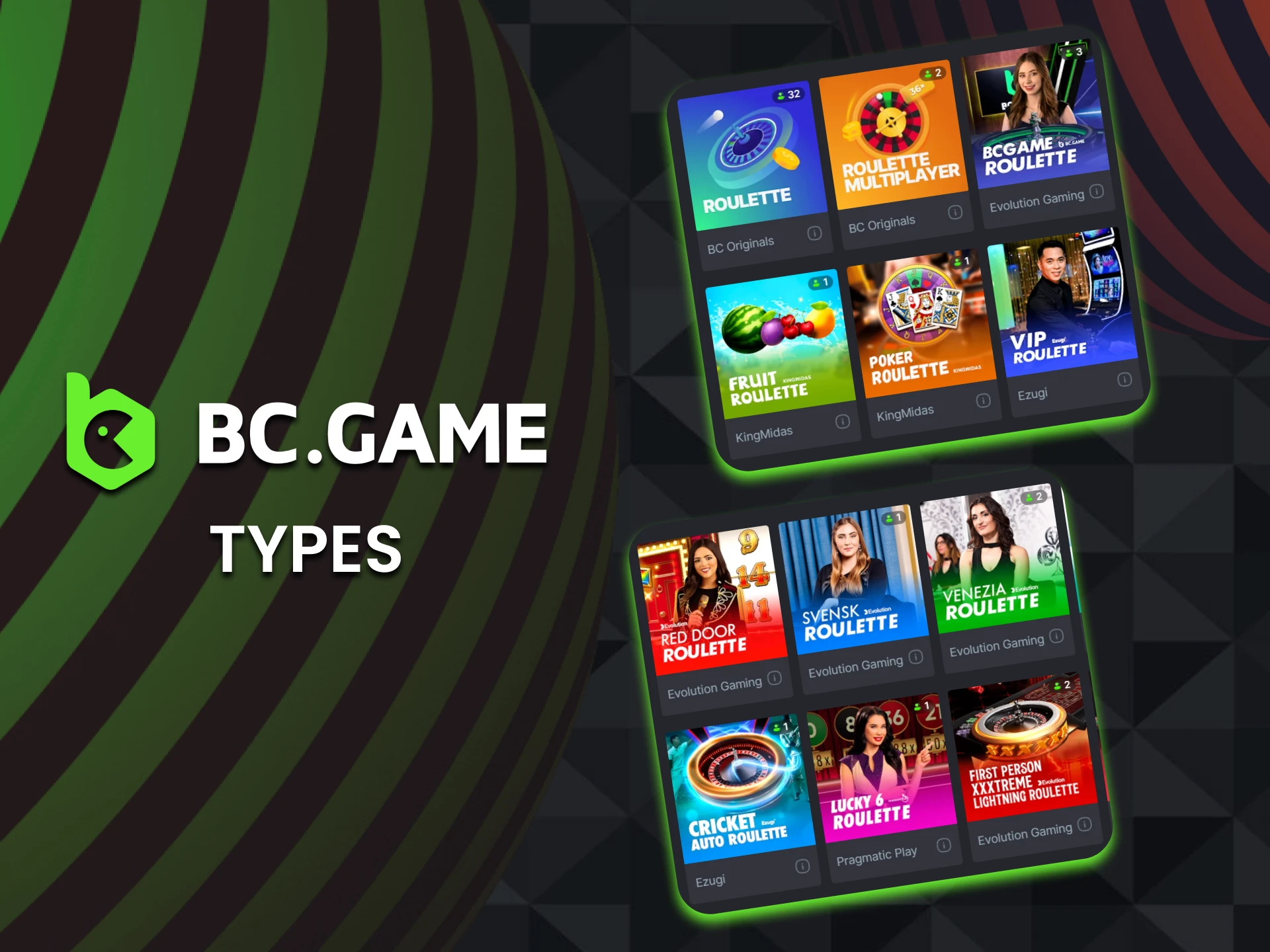 We will tell you about the types of roulette games on BC Game.
