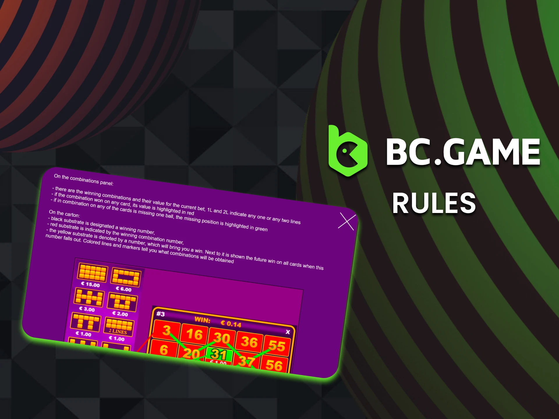 Learn the rules of Bingo on BC Game before playing.