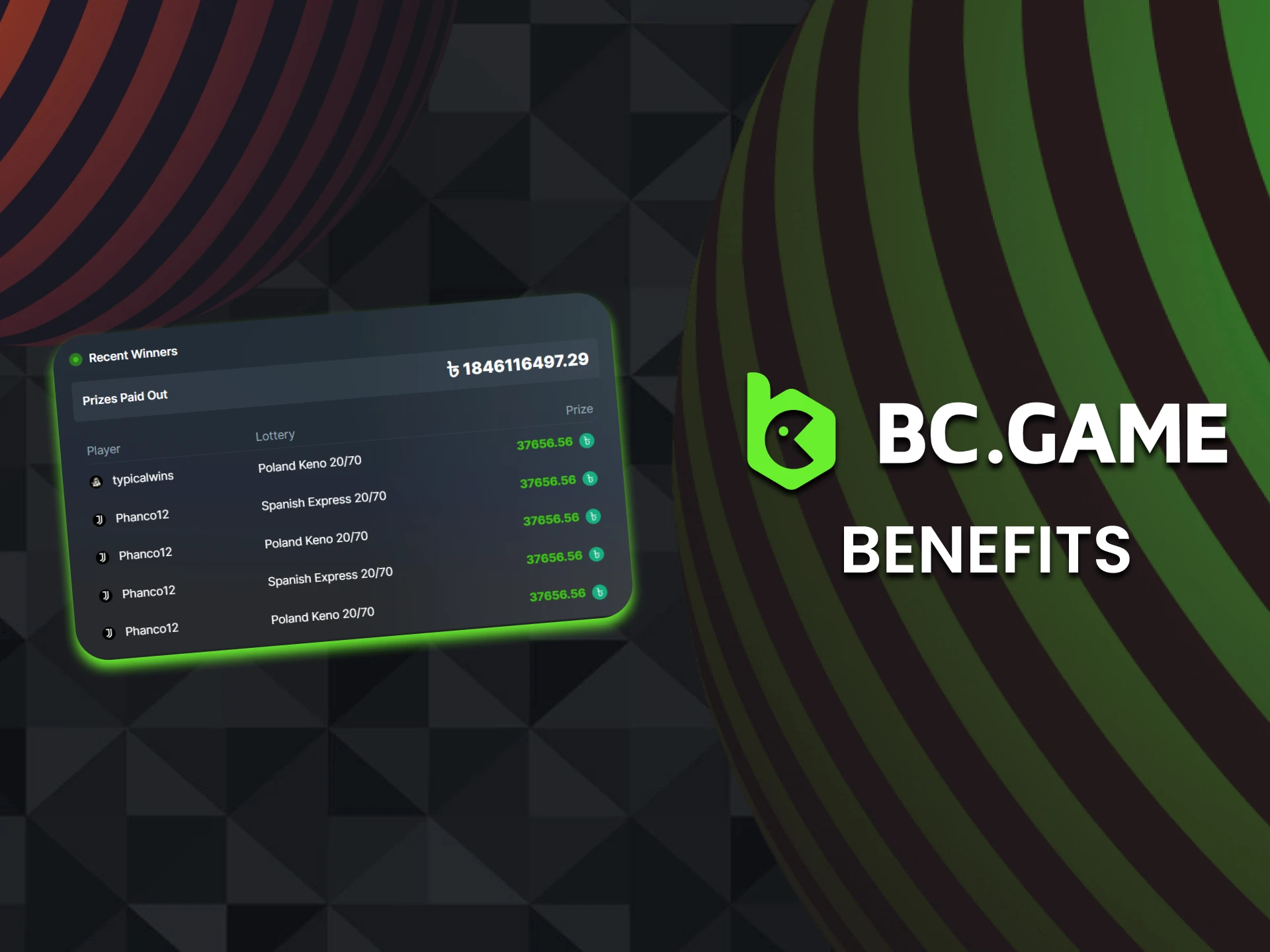 Find out the benefits of the BC Game lottery.
