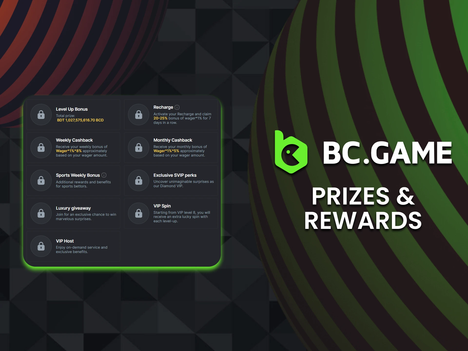 Read what rewards you can receive for achieving levels in the BC Game VIP club.