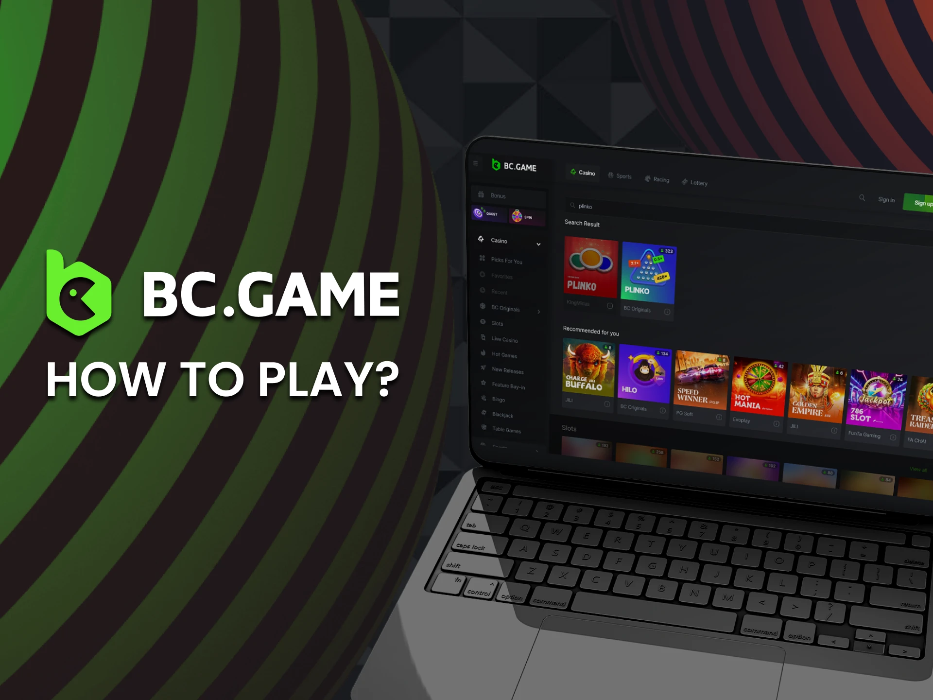 Find BC Game Plinko in the casino section and start playing.