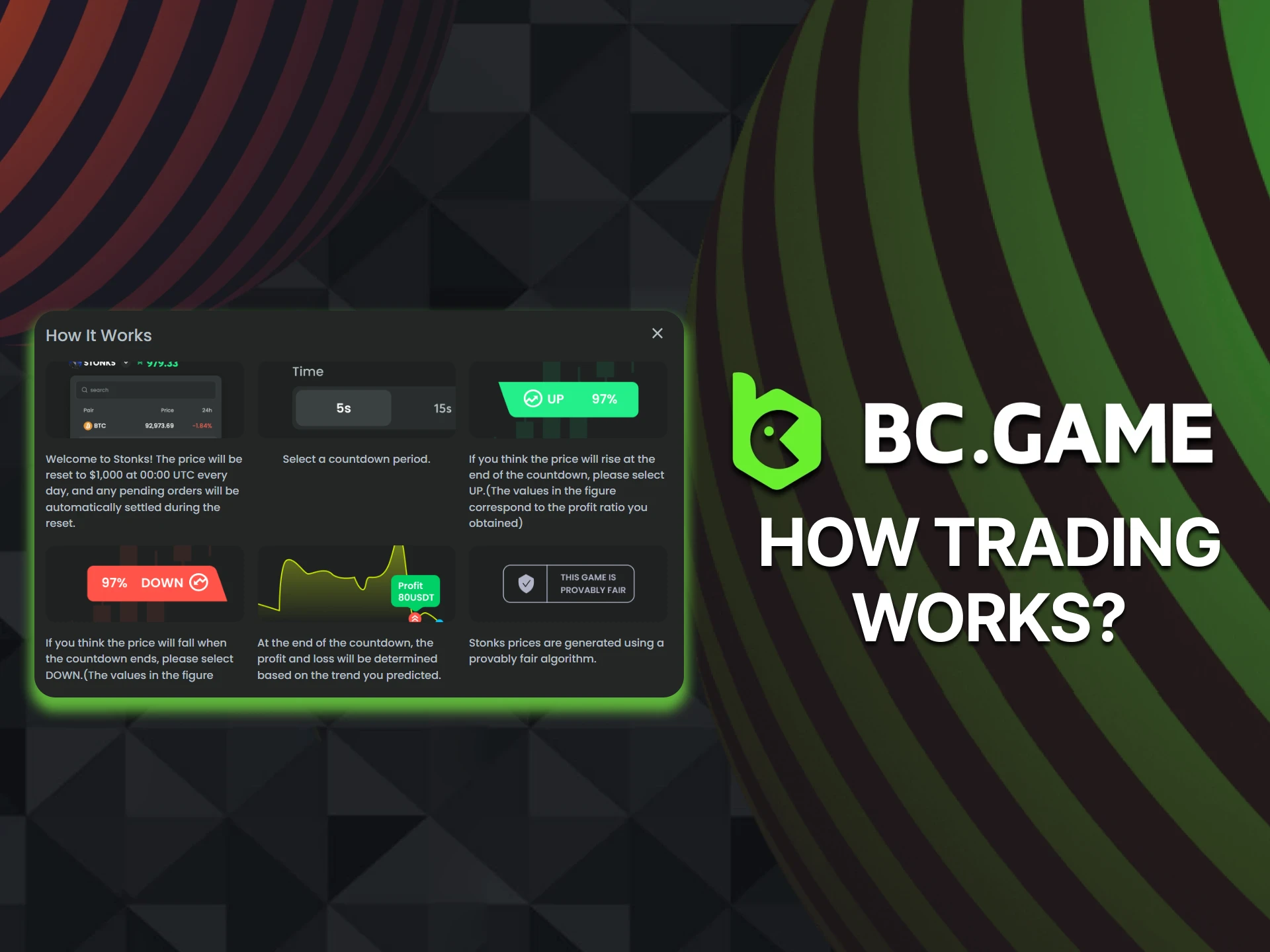 Find out how BC Game's crypto trading works.