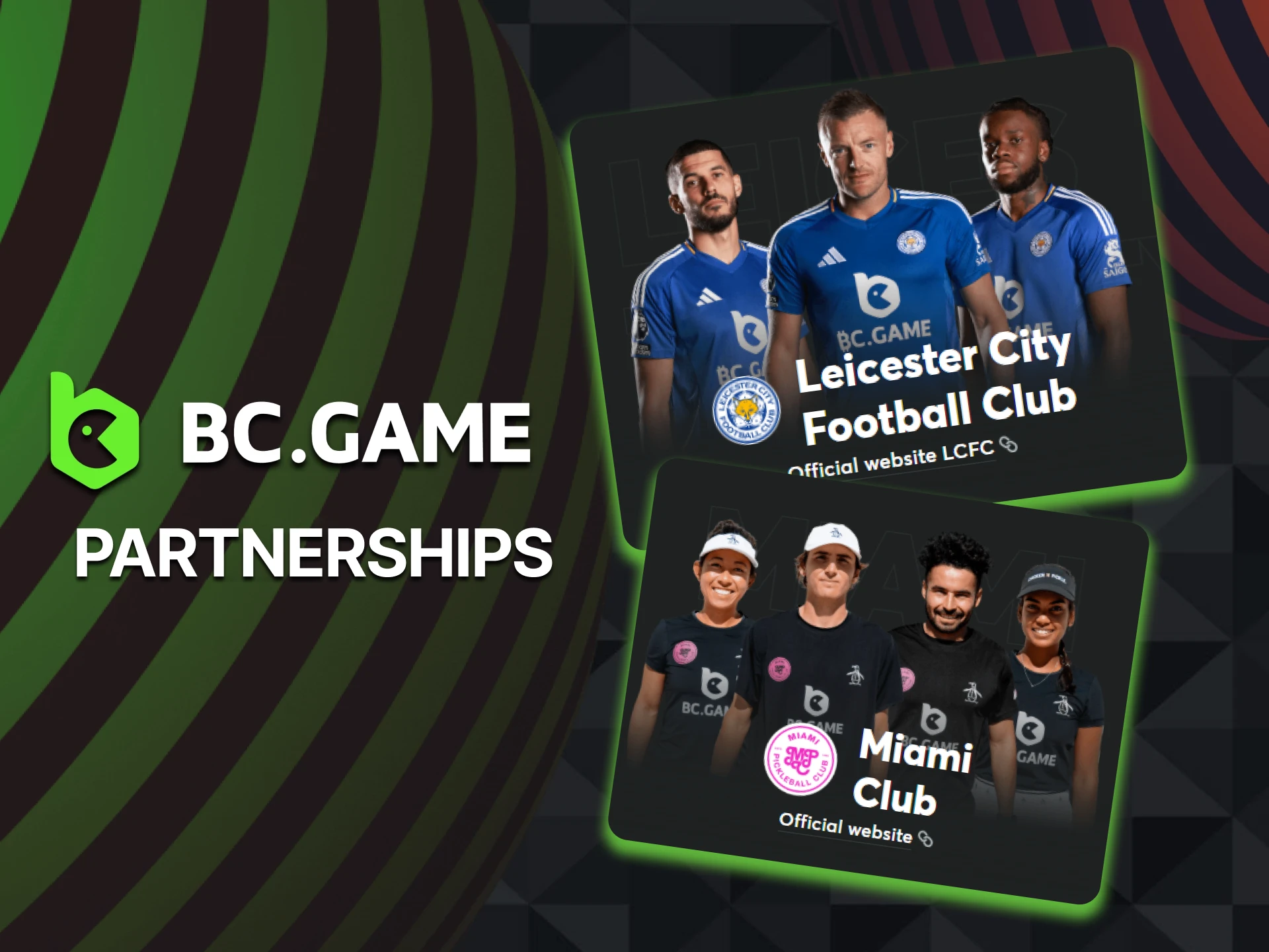 BC Game partners with Leicester City Football Club and Miami Pickleball Club.