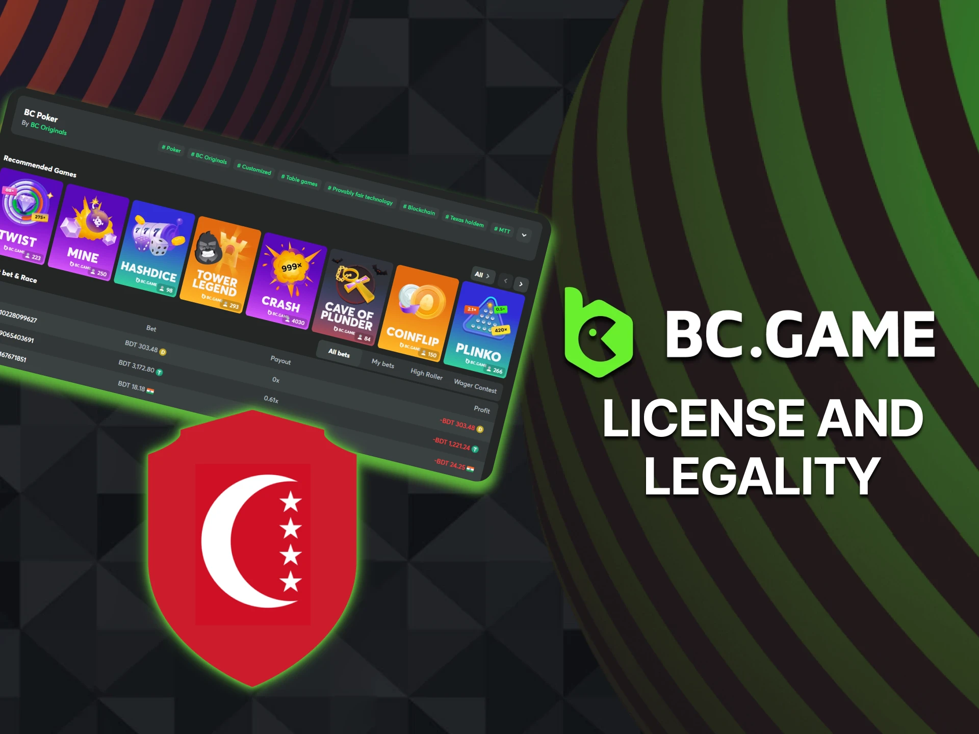 BC Game is fully legal for players from Bangladesh.