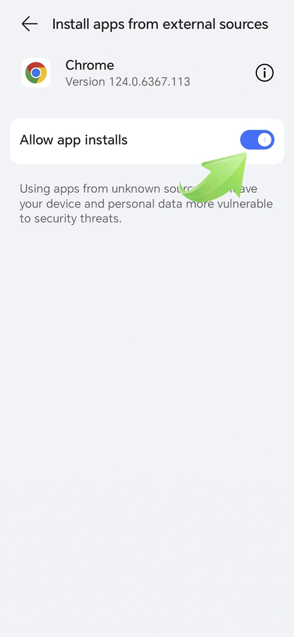 Allow the installation of the BC Game app on your device.