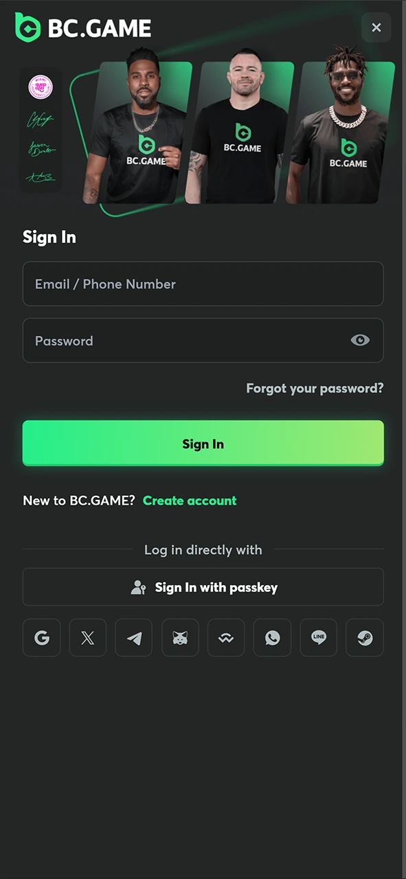 You can now log in to your account via the BC Game app.