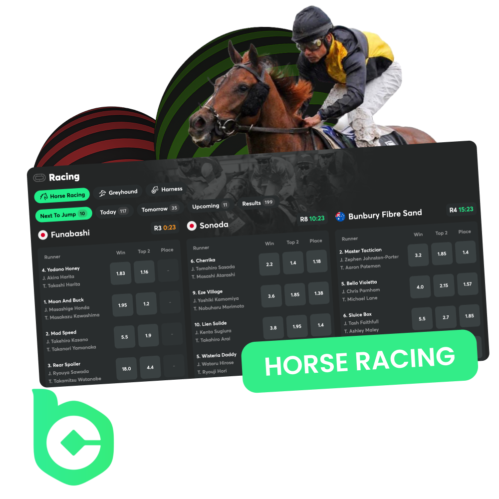 When betting on BC Game, choose horse racing.