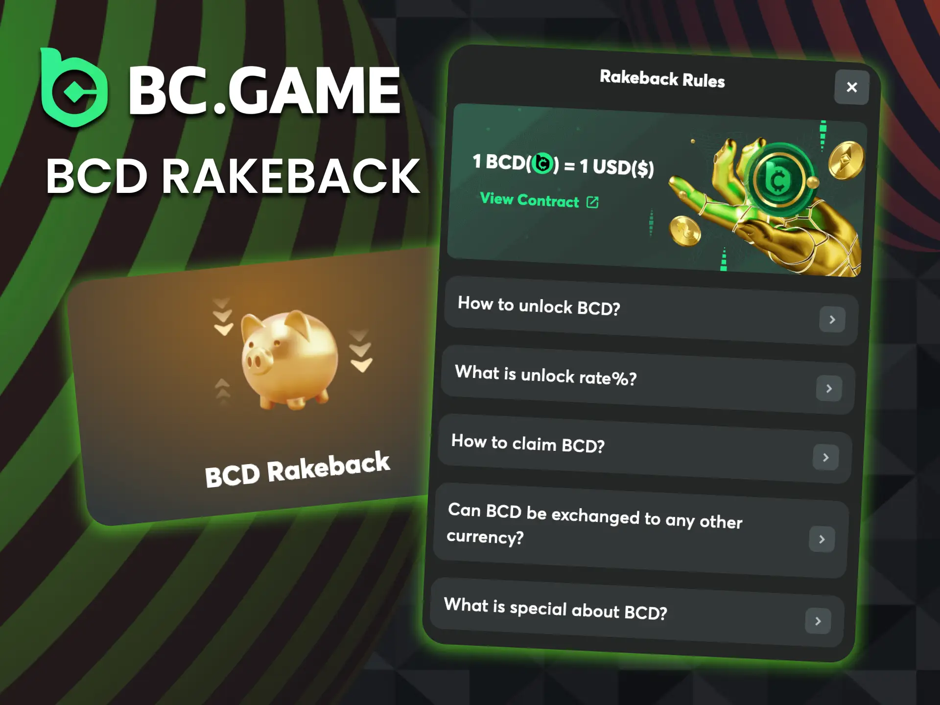 Unlock BCD with every bet and boost your rewards at BC Game.