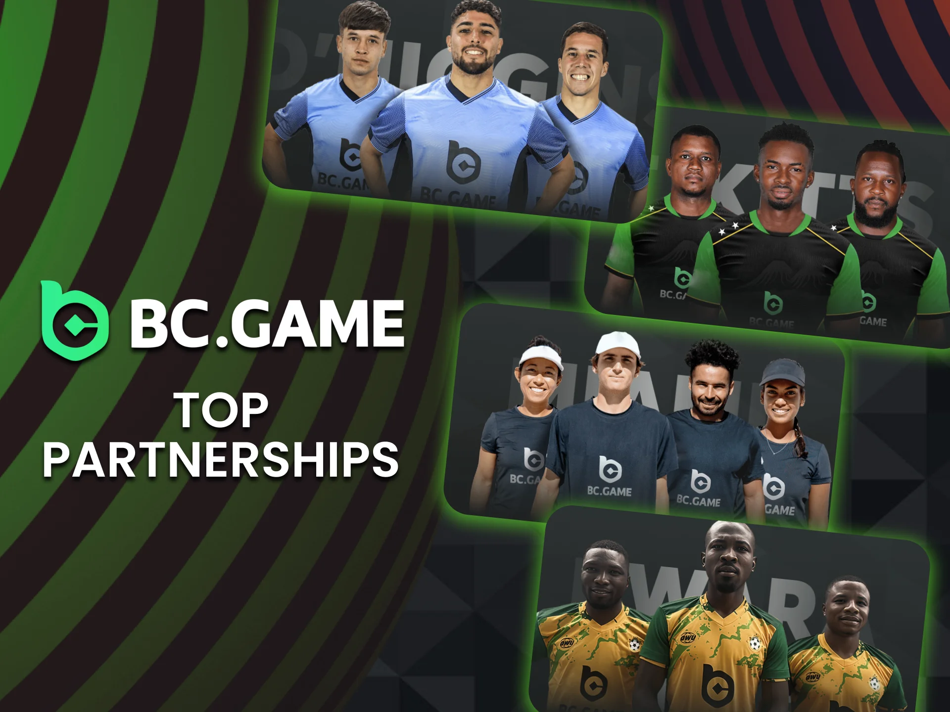 Explore BC Game global sports partnerships with top clubs worldwide.